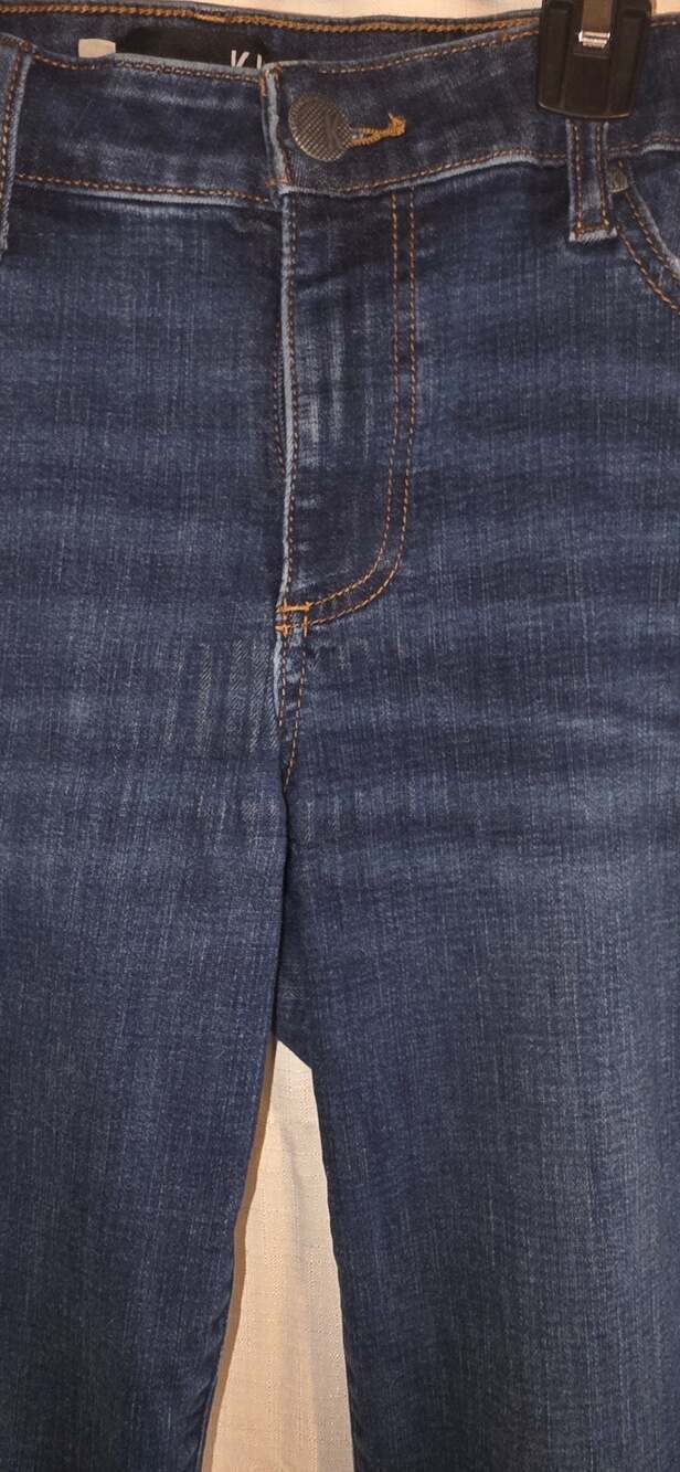 Kut from the Kloth Mia Skinny Jeans with Raw Hem Dark Wash Size 6 - Picture 2 of 10